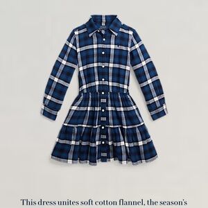 Polo by Ralph Lauren Blue and White Checkered Kids Dress